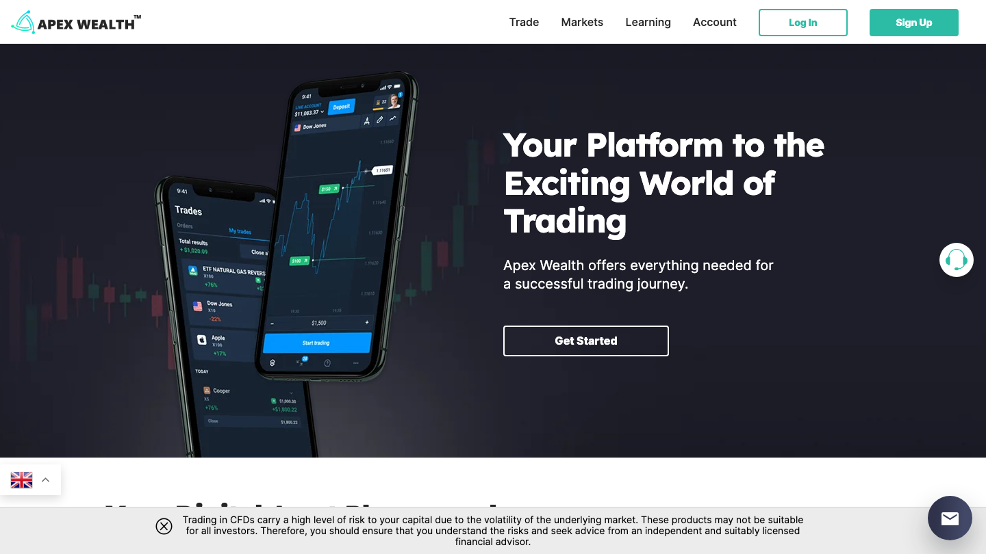 Apex Wealth（apexwealthcorp.com）のトップページ