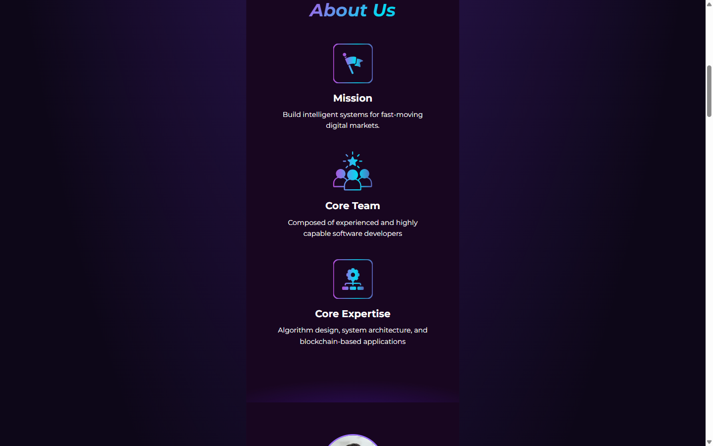 bitsaints.com の About Us の欄。ミッションとチームの説明