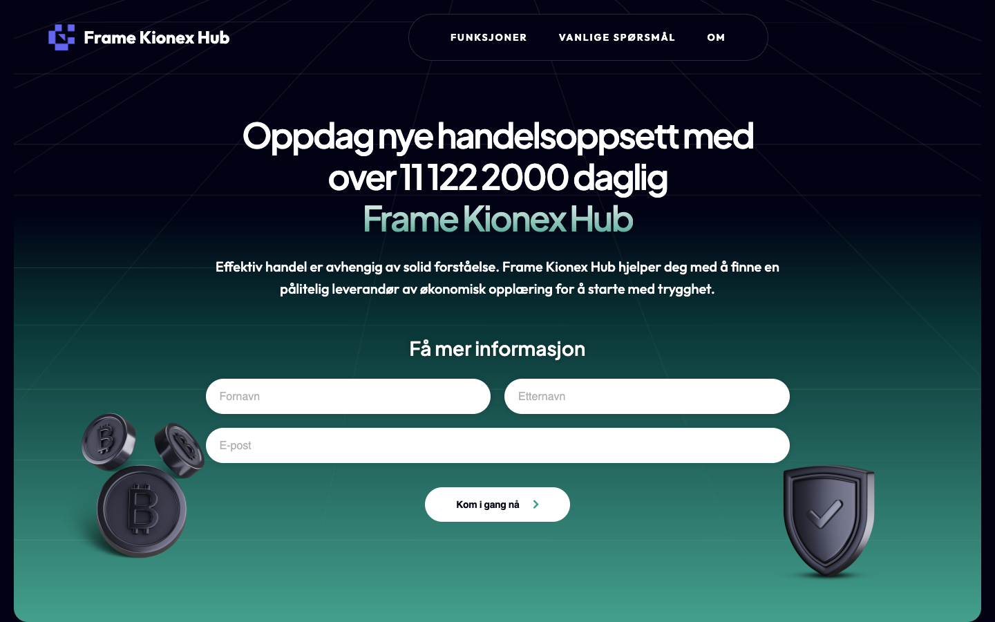 Frame Kionex Hub（framekionexhub.com）のトップページ