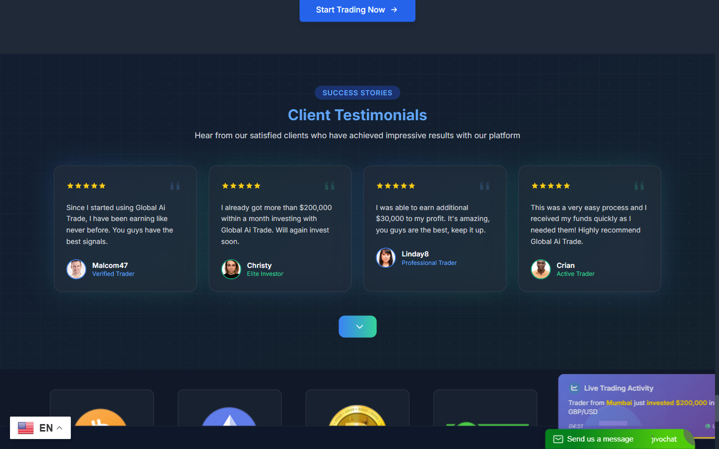 globalaitradenetwork.com の利用者の声の欄