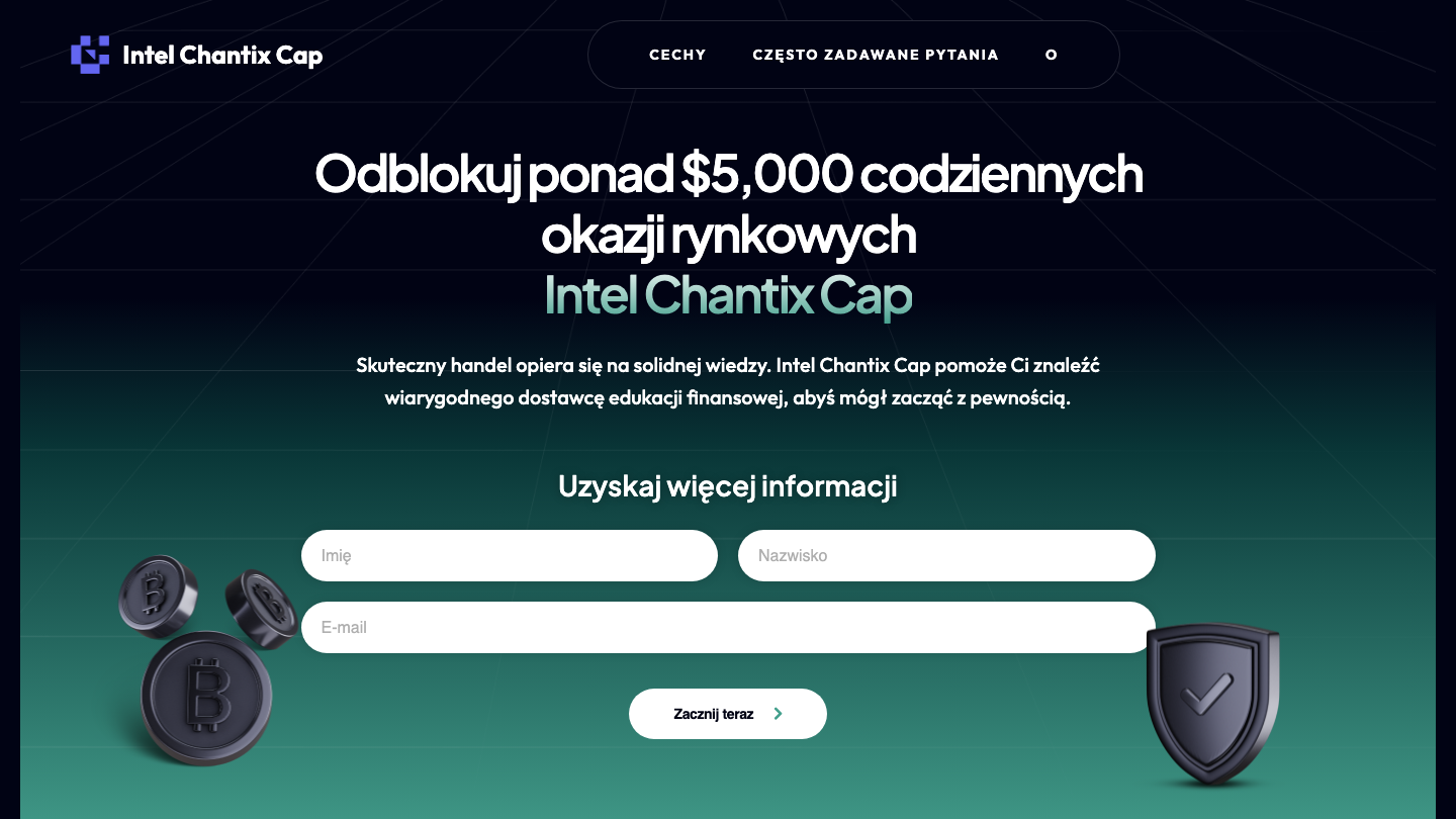 Intel Chantix Cap（intelchantixcap.com）のトップページ