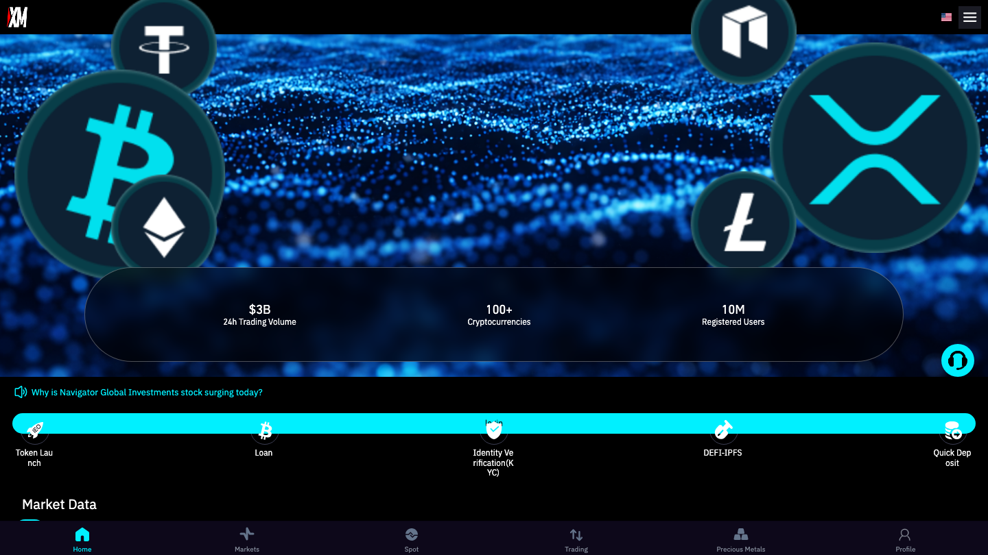 「XM」表記のサイト(m.xmnyme.com)のトップページ