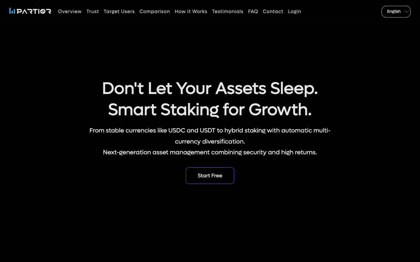 Partior（partiorwallet.com）のトップページ