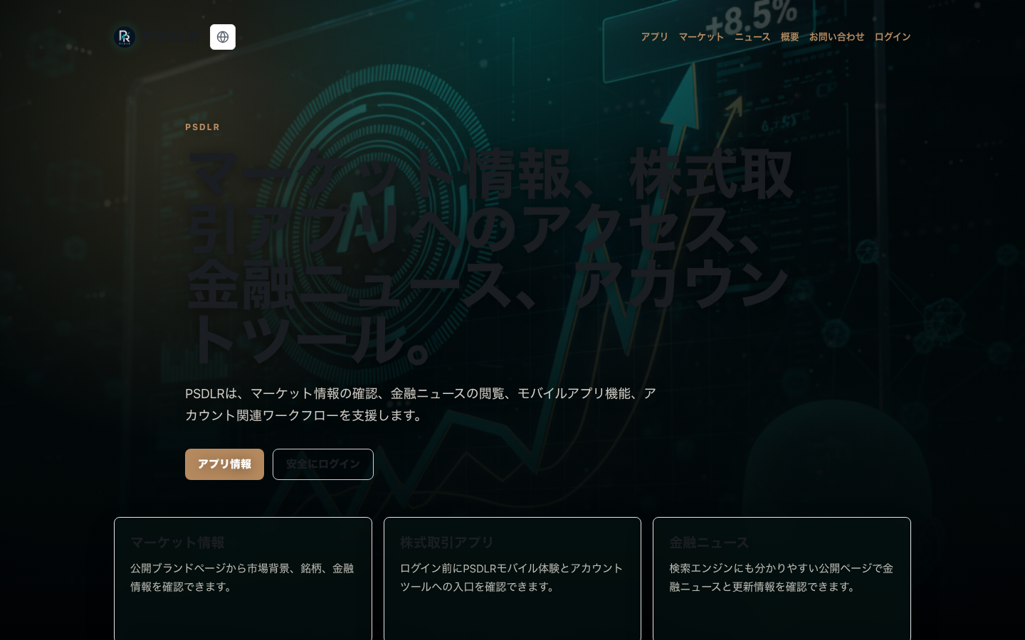 PSDLR（pipersandler.market）のトップページ