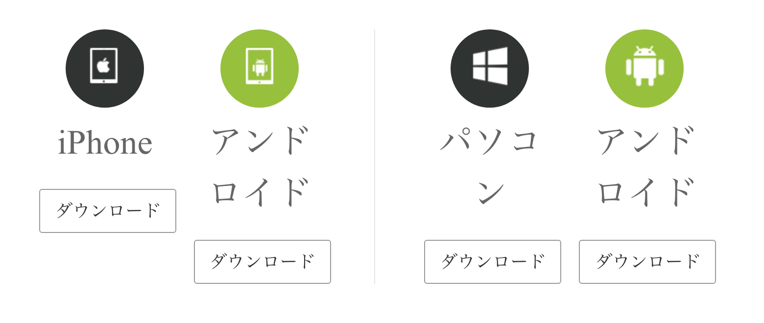 DMMFXのダウンロードのページのボタン