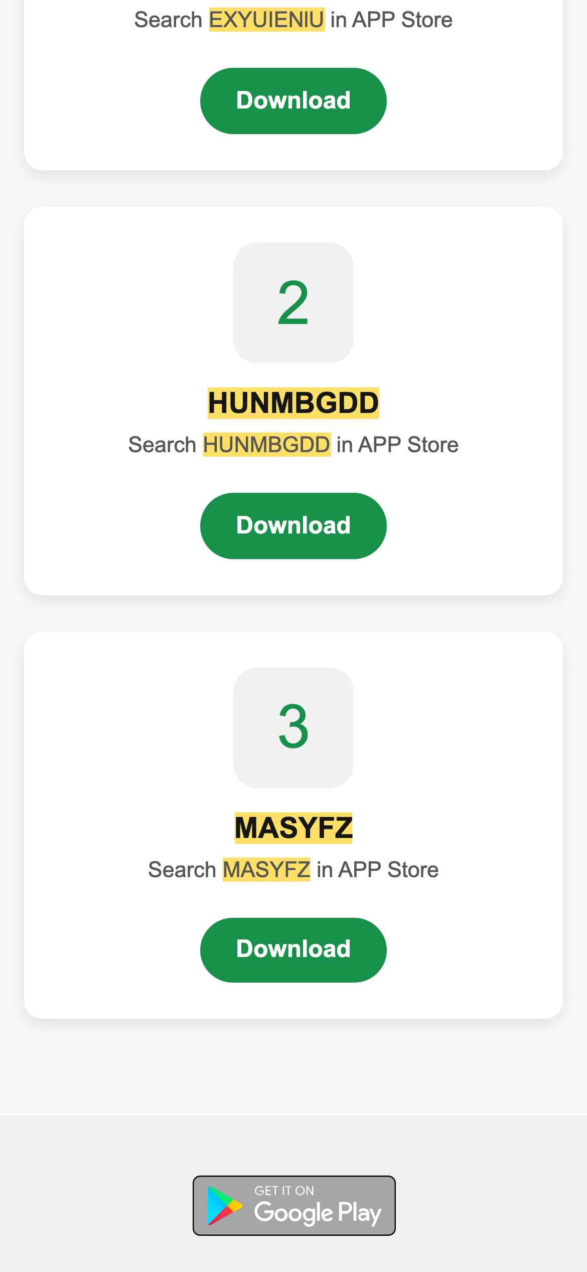 SHEER MARKETSの「Google Play」ボタンから開く配布ページ