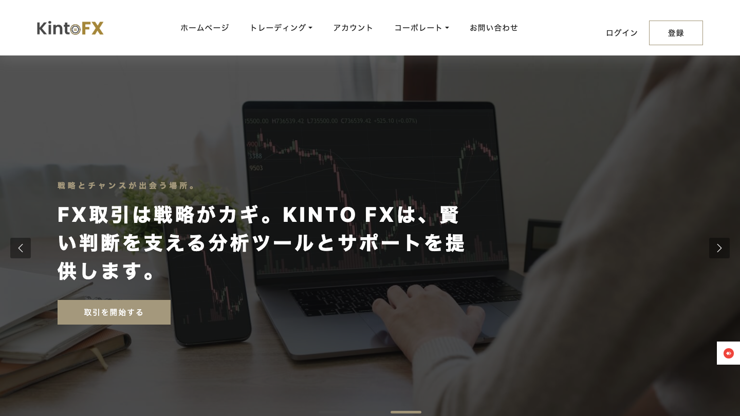 Kinto FXのトップページ
