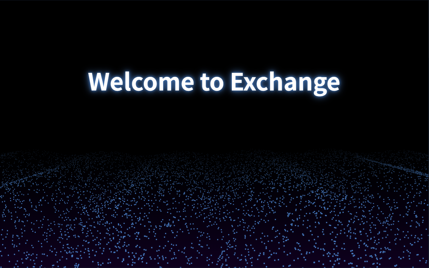 okujj.comを開いたときに表示される黒い画面とWelcome to Exchangeの文字