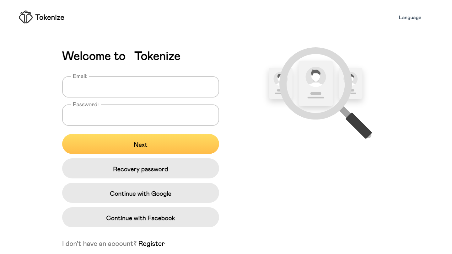 「Tokenize」表記のサイト（stk.ut-hnwi.net）のログイン画面